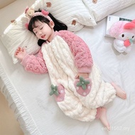 Coral Flannel Thickened Autumn Winter Fleece Kick Quilt Cute Style Girls Anti-Baby Winter Children B
