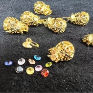 Gold Bag Pendant Nine Gems