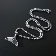 BTS J-Hope Whale Tail Pendant Chain Necklace - Surgical Steel Korean Idol Jewelry