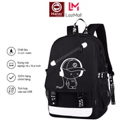 Balo HARAS Thời Trang Hàn Quốc Phối Da Có Cáp Sạc - HR300