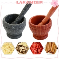 LAKAMIER Durable Garlic Press Marble Garlic Herb Spice Manual Grinder Crusher Bowl Mortar Pestle Set Hot Selling Mixing Grinding Kitchen Cooking Tools/Multicolor