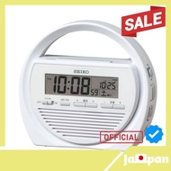 【Direct From Japan】Seiko Clock Alarm Clock Disaster Clock Radio Wave Digital Hand Crank Charging Radio LED Flashlight Emergency Buzzer Cell Phone Charging White SQ764W SEIKO