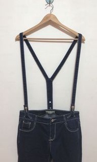 Ann Xuan Jeans 深藍色牛仔吊帶長褲