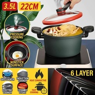 3.5L Totipotent Pot 22CM Micro-pressure cooker Large-capacity Nonstick Cooker Pot Multi-function coo