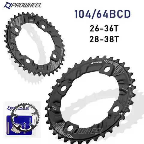Prowheel 104/64BCD Bicycle Chainring 26T 36T 28T 38T MTB Chainring Double Speed Mountain Bike Chainw