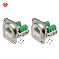 2PCS RJ45 Panel Mount Screw Terminal Adapter, RJ45/8P8C Female Panel Mount Connector, RJ45 Solderles