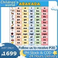 ✎Educational Wall Chart &amp; Kids Learning Materials - A4 Size Laminated - Abakada, English Alphabet Et