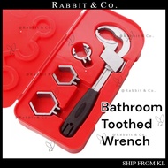 R&C  Spanar Bilik Air Bukaan Besar Dengan Kotak | Large Opening Bathroom Toothed Wrench Tool Set