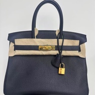 Hermes Birkin30 午夜藍 Togo皮 |金扣|U刻 經典永不過時，低調又顯貴氣、