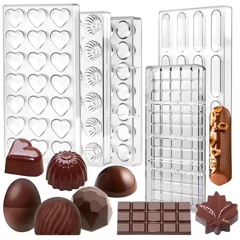 3D Filled Chocolate Candy Mold Baking Polycarbonate Chocolate Molds Confectionery Bonbons Form Mould