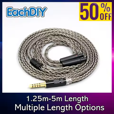 16 Core plated Silver Grey Earphone Cable For Sennheiser HD800 HD800s HD820s HD820 Dharma D1000 Head