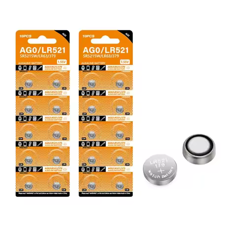 10PCS-50PCS LR521 AG0 379 Button Batteries SR521SW 379A 1.5V Alkaline Coin Cell 179 D379 SR63 Silver