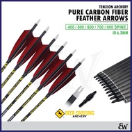 TenXion Archery 6.2 mm Pure Carbon Feather Arrows Deer Crossing Bow Anak Panah Bulu Memanah Busur Co