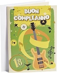 LINA OFFICINE GRAFICHE CREATIVE 18th Birthday Card A4 Interactive Music Sound 22cm x 31.50cm