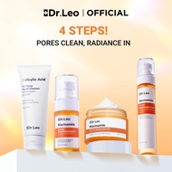 Dr.Leo Brightening 4pcs Set 377 VC Serum+Dark Spot Niacinamide Moisturizer+Toner+Salicylic Acid Faci