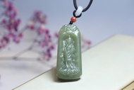 【站立蓮花觀音菩薩】和田玉 項鏈 吊飾 玉墜掛件