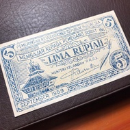 Uang Kuno Indonesia Asli ORIDA PRRI 5 Rupiah 1959