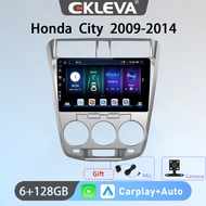 EKLEVA แอนดรอยด์วิทยุติดรถยนต์10.1นิ้วแอนดรอยด์14ชิ้นสำหรับ Honda City 2009-2014 Carplay Auto Aux Wi