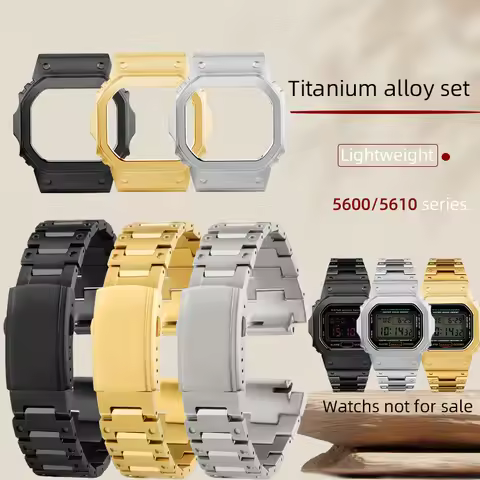 GW-M5610 DW-5600 GW-B5600 G-5600U Mod Kit Titanium alloy watchband case Silve/Black/Gold Bracelet Be