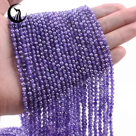 Zhe Ying 4mm AAA Zircon Beads Loose Round Faceted Cubic Zirconia Cz Stone Beads for Jewelry Making D