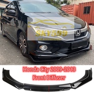 Honda City tmo 2009-2013 Front Bumper Diffuser Lip Wrap Angle Splitters Spoiler Black Carbon Color