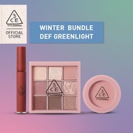 3CE Hue Are You - Def Greenlight (Velvet Lip Tint - Speakup + Eye Palette - Auto Focus + Face Blush 