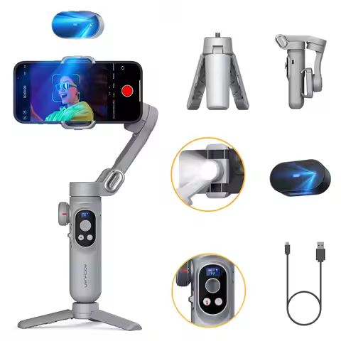 AOCHUAN Smart XPro Ai Grey Gimbal Stabilizer For iphone And Android 3-Axis Intelligent Gimbal Stabil