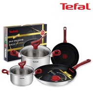 Tefal Unique Induction Premium Frying Pan 24cm+28cm+Pot Double 18cm+24cm CT1-UQFP2428P1824
