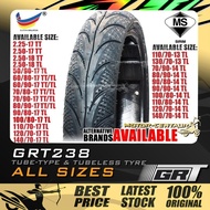 TAYAR MOTORSIKAL GRT GRT238 TUBELESS/TUBE-TYPE TYRE 50,60,70,80,90,100,110,120,140,2.25,2.50,225,250