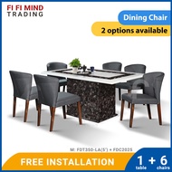 Wayna Marble Dining Set/ Marble Dining Table/ Meja Makan 6 Kerusi/ Meja Makan Marble/ Meja Makan Set