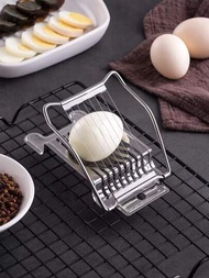 1入不銹鋼蛋切器,適用於煮熟蛋,皮蛋或其他軟食品製作,廚房工具