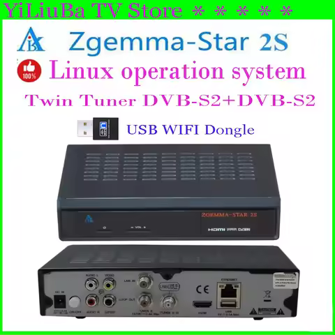 [Genuine]Zgemma Star 2S FHD 1080P Satellite Receiver with DVB-S2+DVB-S2 Two Tuner Enigma2 Linux OS H