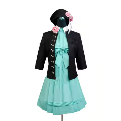 2025 AMNESIA Heroine Cosplay Costume Woman Party Dress Black Coat+Hat+ Princess Flowers Dresses Full