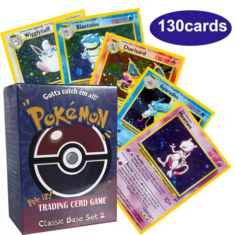 PKM Cards Whole Set Base Set 2 Mewtwo Charizard Nidoking Blostise TCG Board Games Collection PTCG Pr