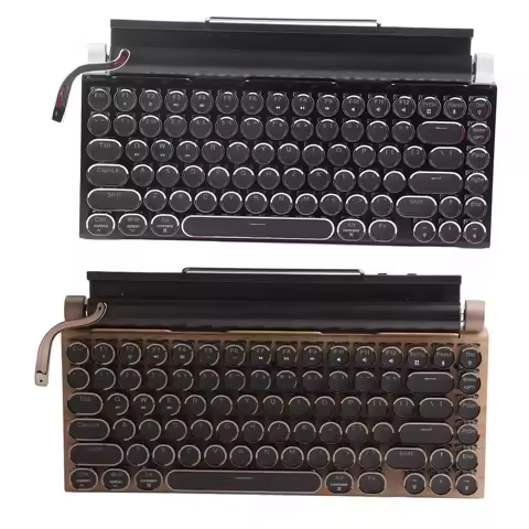 Typewriter Mechanical Keyboard Typewriter Keyboard 83 Keys Vintage Wireless Bluetooth Mechanical Key
