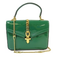 GUCCI 漆皮皮革Sylvie 1969 Bag金扣手挽肩背兩用袋