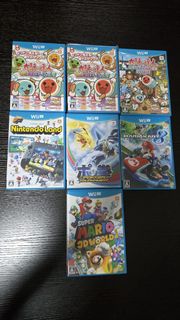 Wii U 遊戲合集 - 太鼓之達人, 馬力歐賽車8, 寶可夢。每隻80元