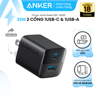 [Củ 100W] Củ sạc nhanh PPS Anker chân gập nhỏ gọn hỗ trợ sạc nhanh | 2 cổng USB-C + 1 cổng USB-A - A