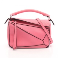 【二手】 LOEWE Puzzle Bag Mini 兩用粉紅色皮革手提包，女士，二手