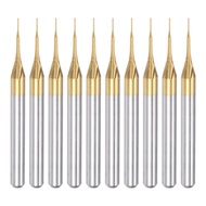 Yours MO-10PCS Titanium Coat Carbide End Mill Engraving Milling Cutter CNC Router Bits for PCB Machi
