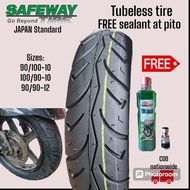 Safeway size 10, 12 Brandnew tubeless tire for Burgman Avenis - 8ply - with Sealant at pito