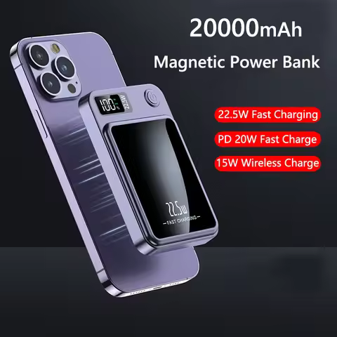 Magnetic Power Bank 20000mAh 15W Wireless Charger for iPhone 15 14 13 12 pro Huawei P60 Xiaomi OPPO 