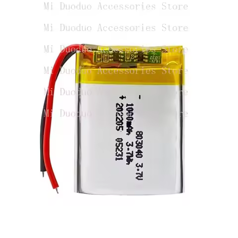 803040 1000mAh 3.7V Lithium Polymer Battery for MP3/4/5 DVD GPS VR DVR Player Navigator Speaker Powe