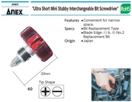 ANEX Japan ไขควงเล็ก ไขควงสั้น ไขควงจิ๋ว mini screwdriver ไขควงญี่ปุ่น รุ่น 60