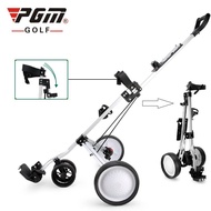 PGM Golf 4 Wheels Golf Push Carts Aluminum Alloy Foldable Golf Trolley with water Bottle Holder QC001