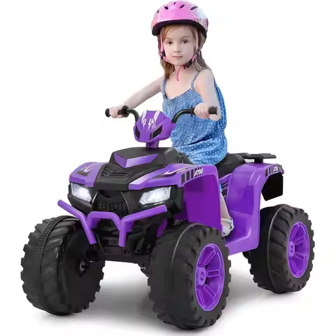 Kids ATV, 24V Four Wheeler Quad Ride on Car w/Forward/Backward, 2 Speeds, Wireless Connection, Music