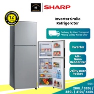 (𝗡𝗘𝗪) SHARP 280L / 320L / 380L / 410L / 440L Inverter Smile Refrigerator Peti Sejuk Peti Ais SJ2822M