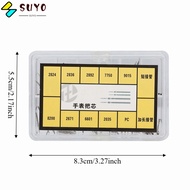 SUYO Watch Crown, 10 Models Boxed Watch Stem, Complete Set Stainless Steel Replacement Movement Part