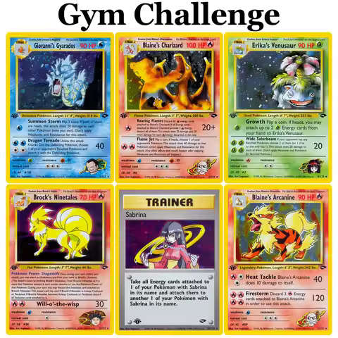 Gym Challenge Foil Set PKM Card Erikas Venusaur Machamp Ditto Mewtwo Sabrina Pokemon PTCG Game Cards