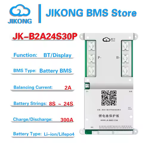 JIKONG JK-BMS JK-B2A24S30P Active Balance Current 2A 300A 8S 12S 13S 17S 24S 24V 48V 72V LTO Li-ion 